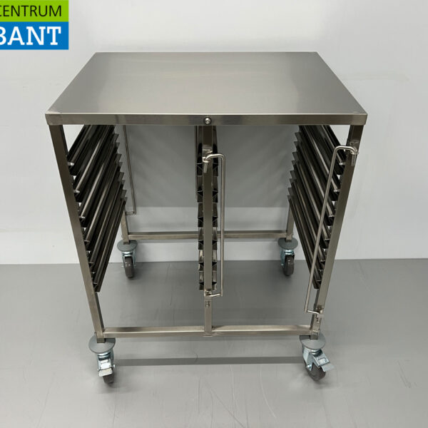 HCB stainless steel Double shelf trolley 12 x 1/1 GN gastronorm 74 cm Catering