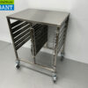HCB stainless steel Double shelf trolley 12 x 1/1 GN gastronorm 74 cm Catering - Image 2