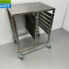 HCB stainless steel Double shelf trolley 12 x 1/1 GN gastronorm 74 cm Catering - Image 3