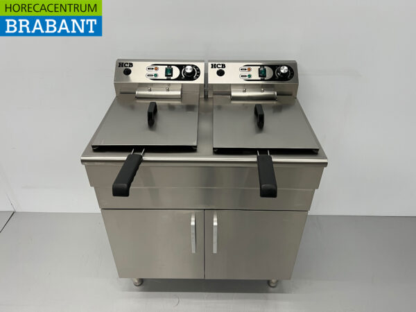 HCB Stainless Steel Double Fryer Frying 2 x 16 liters 400V Catering