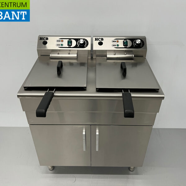 HCB Stainless Steel Double Fryer Frying 2 x 14 liters 400V Catering