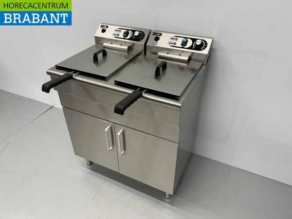 HCB Stainless Steel Double Fryer Frying 2 x 16 liters 400V Catering - Image 2