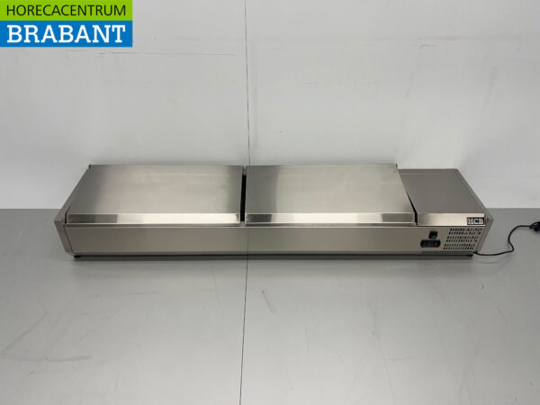 HCB stainless steel Top-up display case Top-up refrigerated display case saladière 8 x 1/3 GN 180 cm Horeca