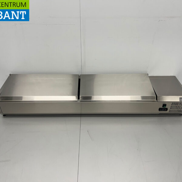 HCB stainless steel Top-up display case Top-up refrigerated display case saladière 8 x 1/3 GN 180 cm Horeca