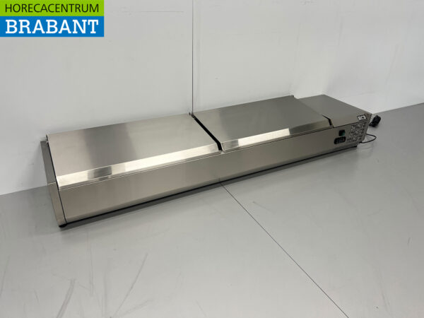 HCB stainless steel Top-up display case Top-up refrigerated display case saladière 8 x 1/3 GN 180 cm Horeca - Image 3