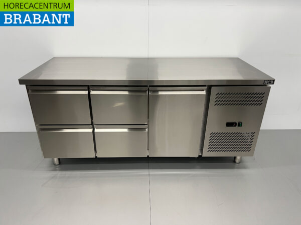 HCB stainless steel Refrigerated workbench 4 drawers and 1 door 179,5 cm 230V Horeca