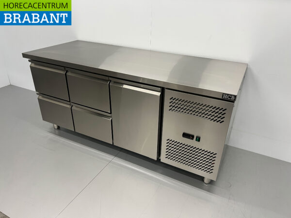HCB stainless steel Refrigerated workbench 4 drawers and 1 door 179,5 cm 230V Horeca - Image 2