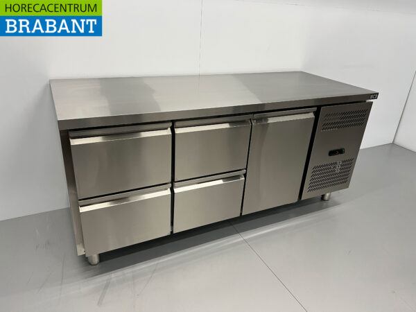 HCB stainless steel Refrigerated workbench 4 drawers and 1 door 179,5 cm 230V Horeca - Image 3