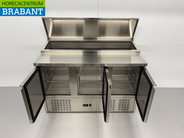Stainless steel HCB Saladette Saladiere Refrigerated Workbench 136,5 cm 230V Horeca - Image 4