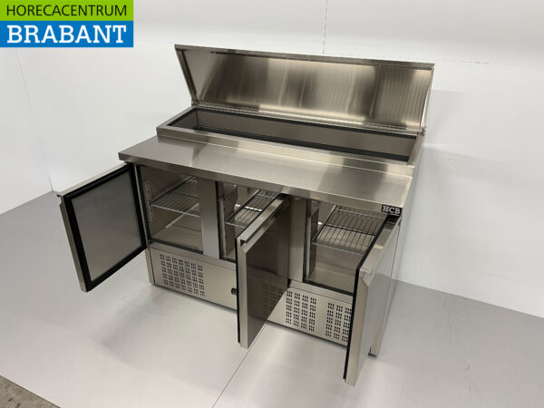Stainless steel HCB Saladette Saladiere Refrigerated Workbench 136,5 cm 230V Horeca - Image 5