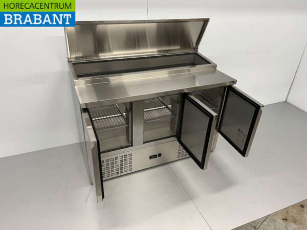 Stainless steel HCB Saladette Saladiere Refrigerated Workbench 136,5 cm 230V Horeca - Image 6