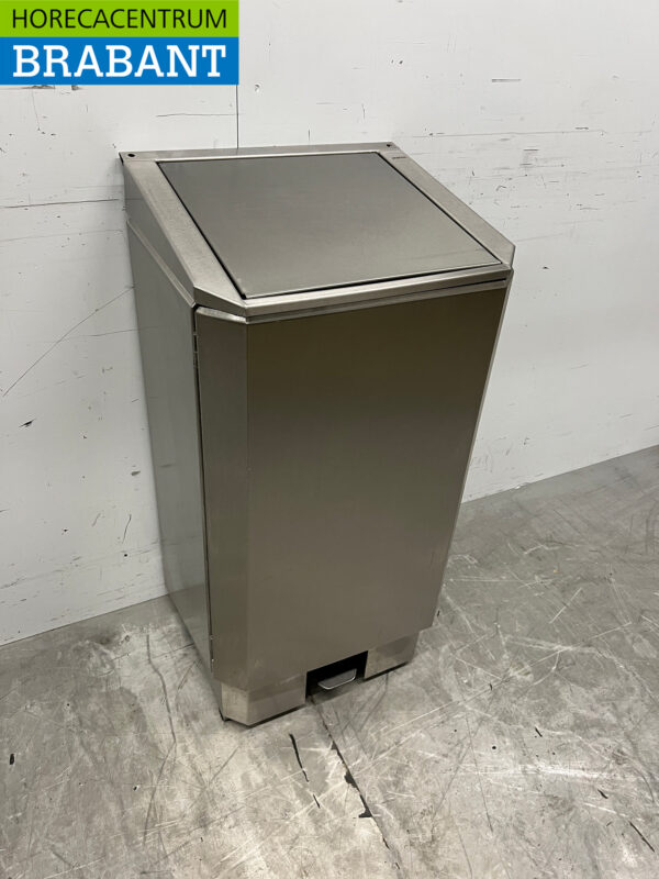 Stainless steel Josto Waste Bag Holder Trash can with foot operation 120 liters Catering - Image 3