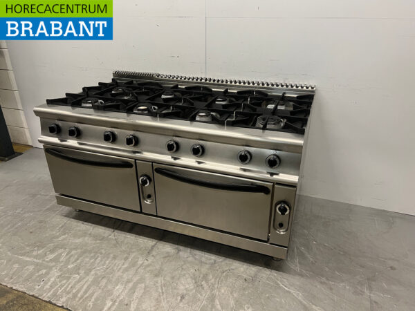 Stainless steel 8 burner gas stove with 2 ovens GAS Catering - Image 2