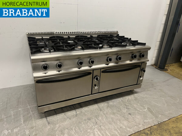 Stainless steel 8 burner gas stove with 2 ovens GAS Catering - Image 3