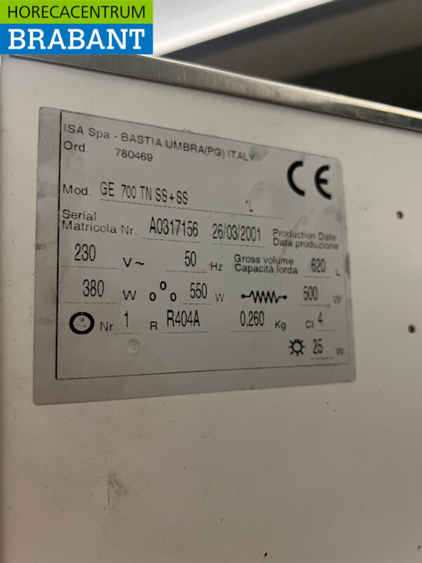 Stainless steel ISA Refrigeration Refrigerator 620 liters 230V Catering - Image 5