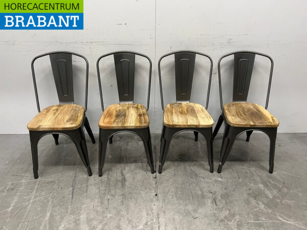 Bolero set of 4 chairs with wooden seat Catering