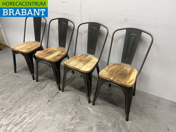 Bolero set of 4 chairs with wooden seat Catering - Image 2