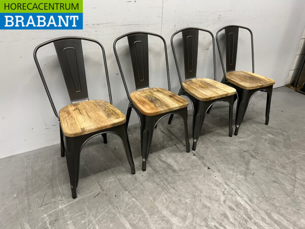 Bolero set of 4 chairs with wooden seat Catering - Image 3
