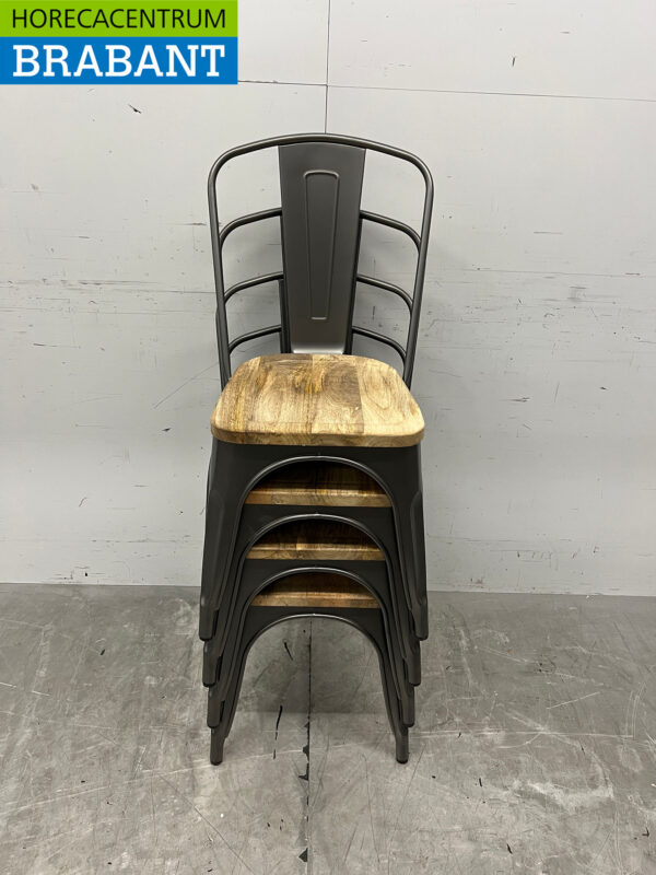 Bolero set of 4 chairs with wooden seat Catering - Image 8