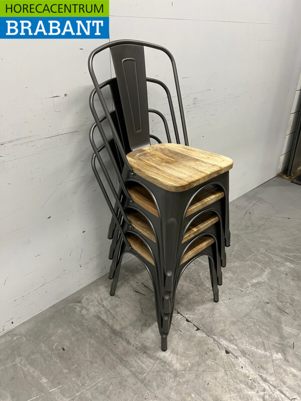 Bolero set of 4 chairs with wooden seat Catering - Image 9