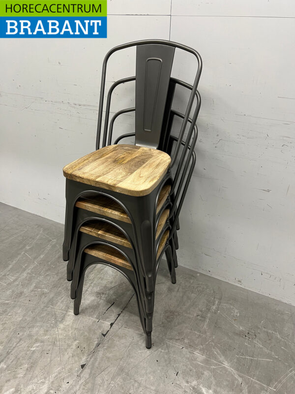 Bolero set of 4 chairs with wooden seat Catering - Image 10