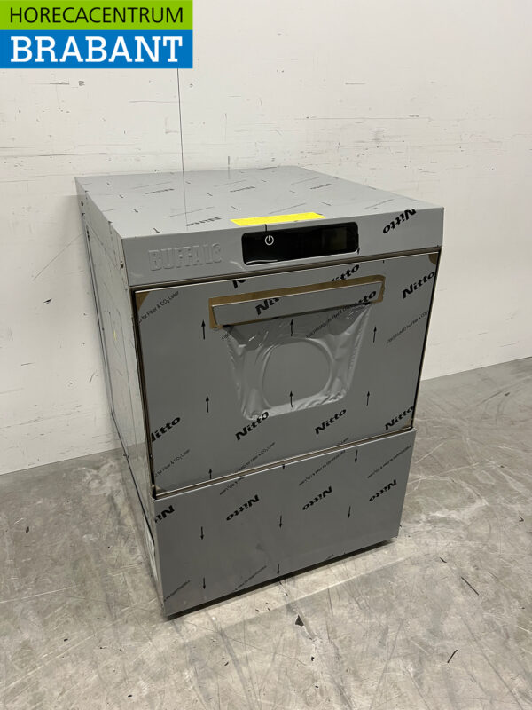 Stainless steel Buffalo Dishwasher with drain pump and gloss and rinse agent dispenser 400V Horeca - Image 3