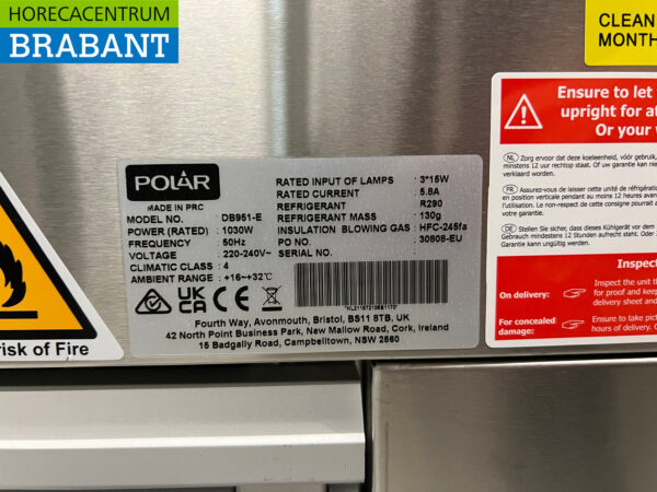 Polar Refrigerated Patisserie Display Case 385 liters 230V Catering - Image 7