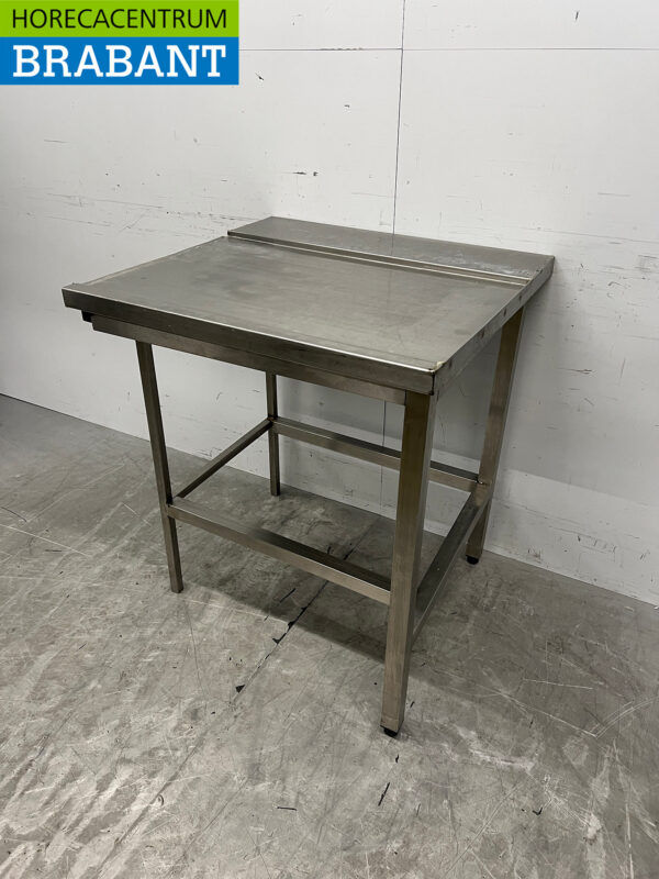 Stainless Steel Drainage Table T.B.V. Slide Through Dishwasher 80 cm Horeca - Image 2