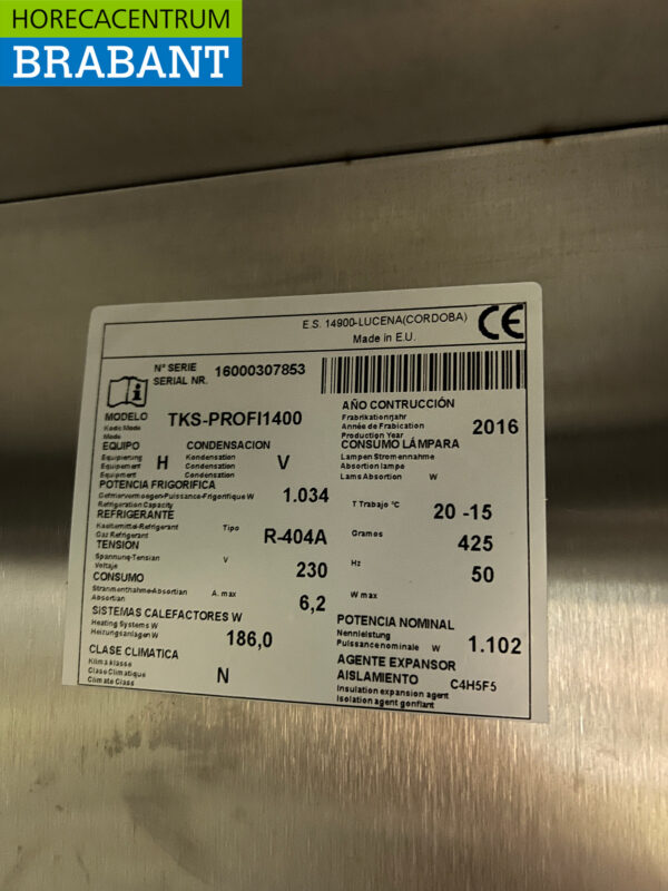 Stainless steel Asber Double-door Freezer Freezer 1400 liters 230V Horeca - Image 5
