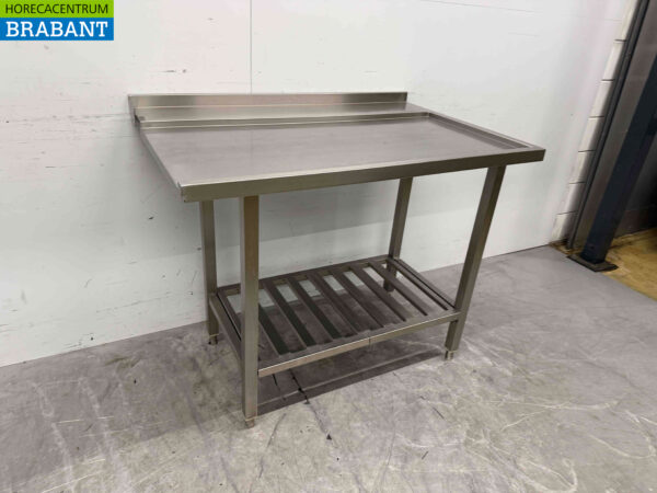 Stainless steel Drainage table slide-through dishwasher 110 cm Horeca - Image 2