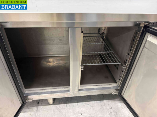 Stainless steel Refrigerated Workbench 4 doors 223 cm 230V Catering - Image 4
