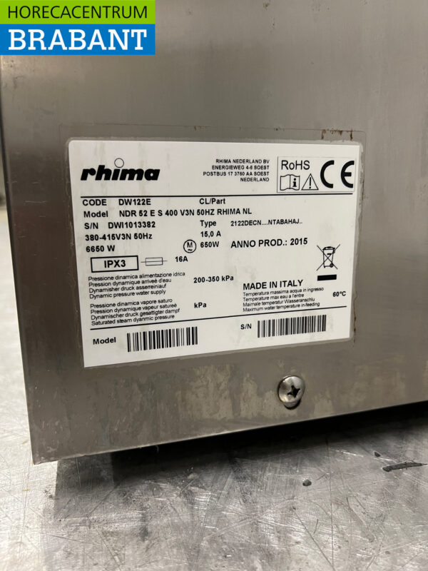 Stainless steel Rhima DR52 Dishwasher 400V Catering - Image 7