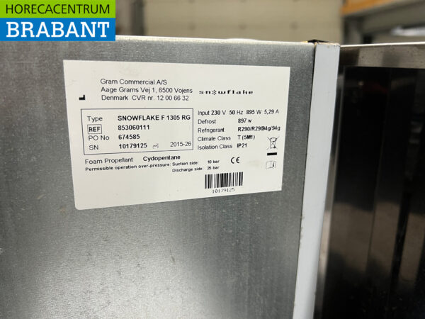 Stainless steel Snowflake / Gram Double Door Freezer 1230 liters 230V Catering - Image 5