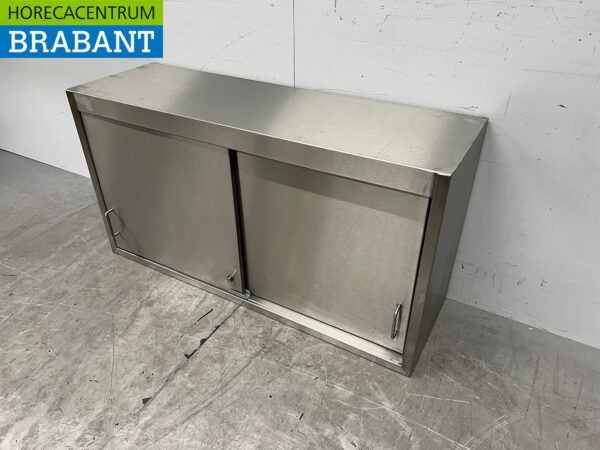 Stainless steel Wall Cabinet 2 sliding doors 115 cm Catering - Image 2
