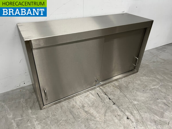 Stainless steel Wall Cabinet 2 sliding doors 115 cm Catering - Image 3