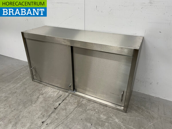 Stainless steel Wall Cabinet 2 sliding doors 115 cm Catering - Image 2