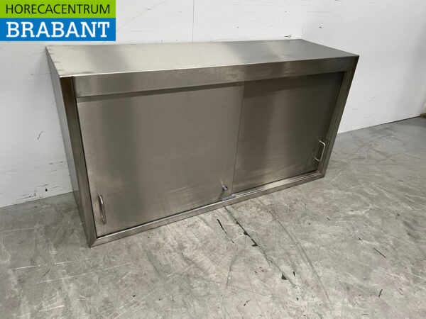 Stainless steel Wall Cabinet 2 sliding doors 115 cm Catering - Image 3