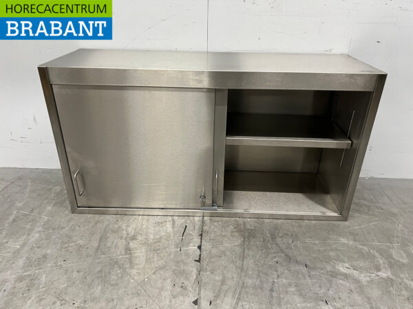 Stainless steel Wall Cabinet 2 sliding doors 115 cm Catering - Image 4