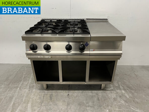 Stainless steel Fagor 4 burner stove with work unit 105 cm GAS Horeca