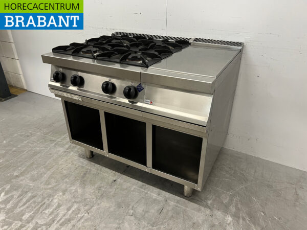 Stainless steel Fagor 4 burner stove with work unit 105 cm GAS Horeca - Image 2