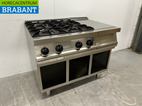 Stainless steel Fagor 4 burner stove with work unit 105 cm GAS Horeca - Image 3