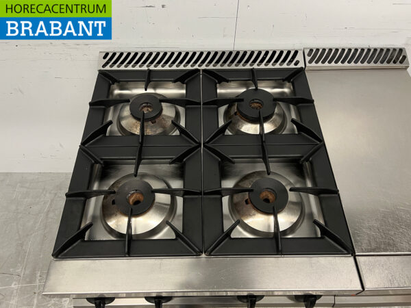 Stainless steel Fagor 4 burner stove with work unit 105 cm GAS Horeca - Image 4