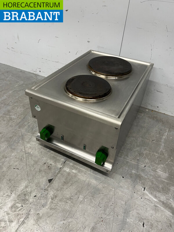 Stainless steel 2 burner electric stove stove 40 cm 400V Horeca - Image 2