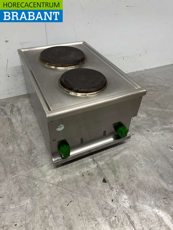 Stainless steel 2 burner electric stove stove 40 cm 400V Horeca - Image 3