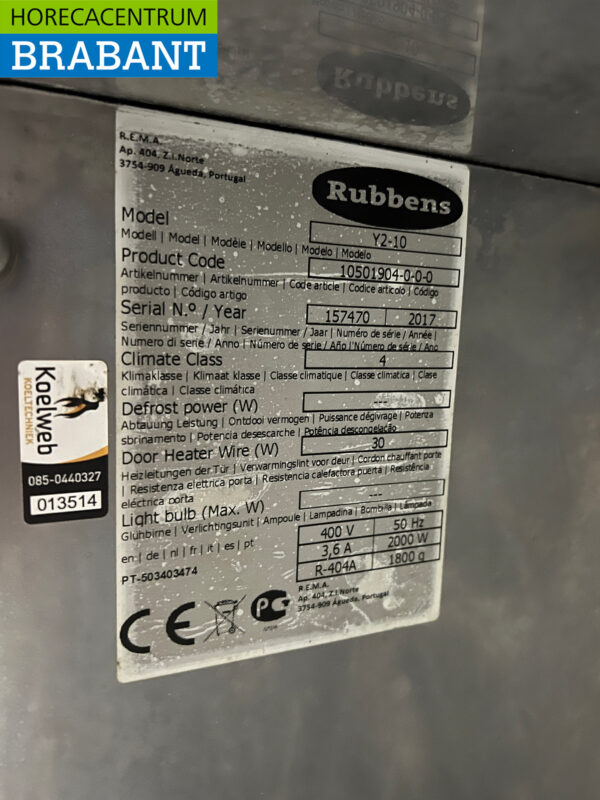 Stainless steel Rubbens Y2-10 Shock cooler/freezer 10 x 1/1 GN 230V Horeca - Image 5