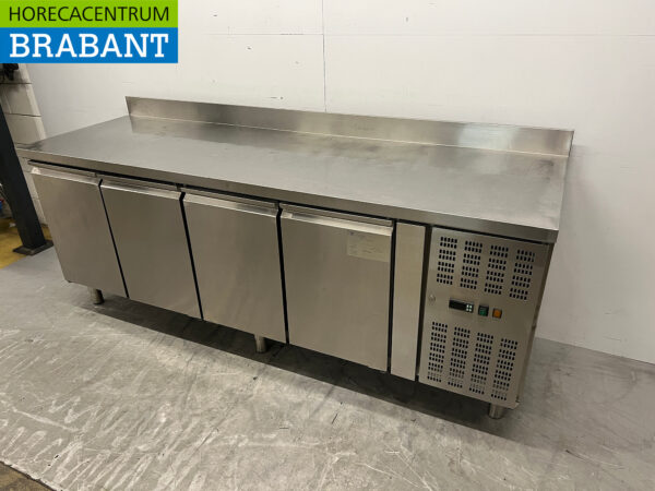 Stainless steel Refrigerated Workbench 4 doors 223 cm 230V Catering - Image 2