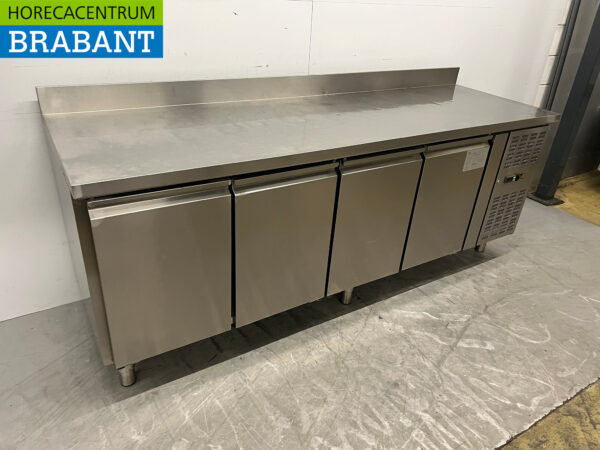 Stainless steel Refrigerated Workbench 4 doors 223 cm 230V Catering - Image 3