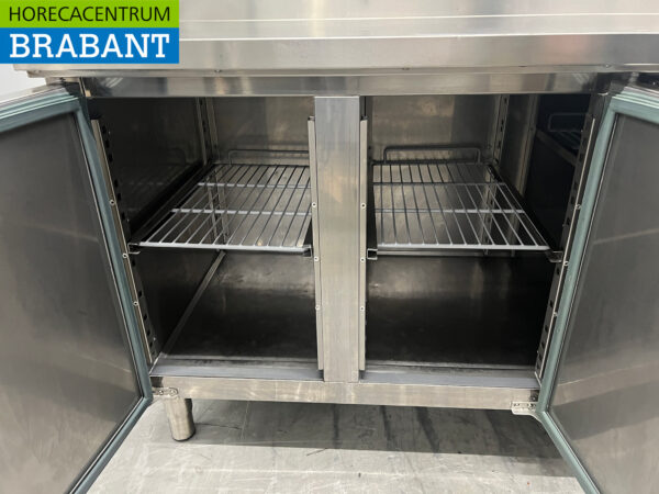 Stainless steel Refrigerated Workbench 4 doors 223 cm 230V Catering - Image 4