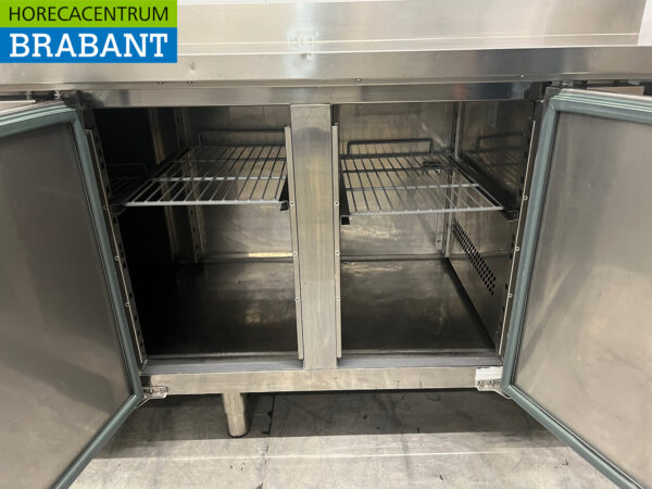 Stainless steel Refrigerated Workbench 4 doors 223 cm 230V Catering - Image 5