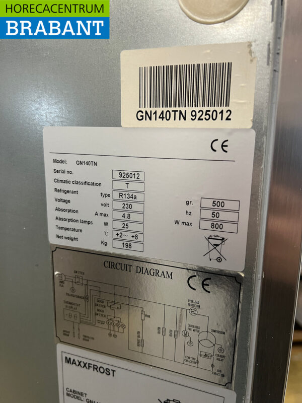 Stainless steel Maxxfrost Double door Refrigerator 1300 liters 230V Catering - Image 5